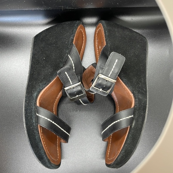 Donald Pliner Black Leather Double Straps Buckle Sandals. Size 8.5. D3/A1918 - Picture 4 of 8